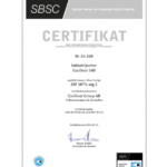 SBSC certifiering för vår SK2-klassade industritakskjutport
